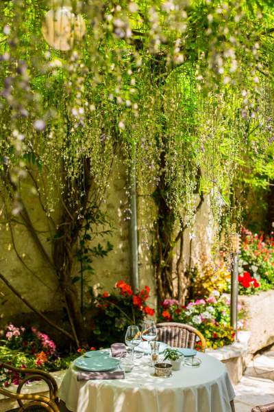 Table en terrasse, Restaurant la Table d'Olivier Loize, Indre et Loire